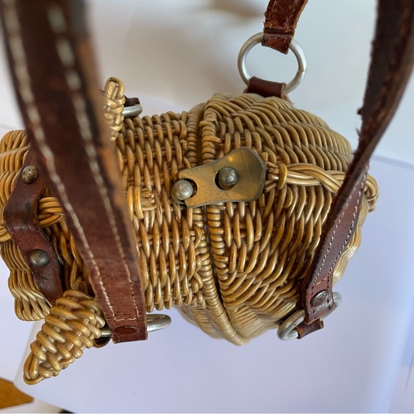 Vintage 70’s Marcus Brothers Wicker Horse Head Handbag Purse - Picture 6 of 11